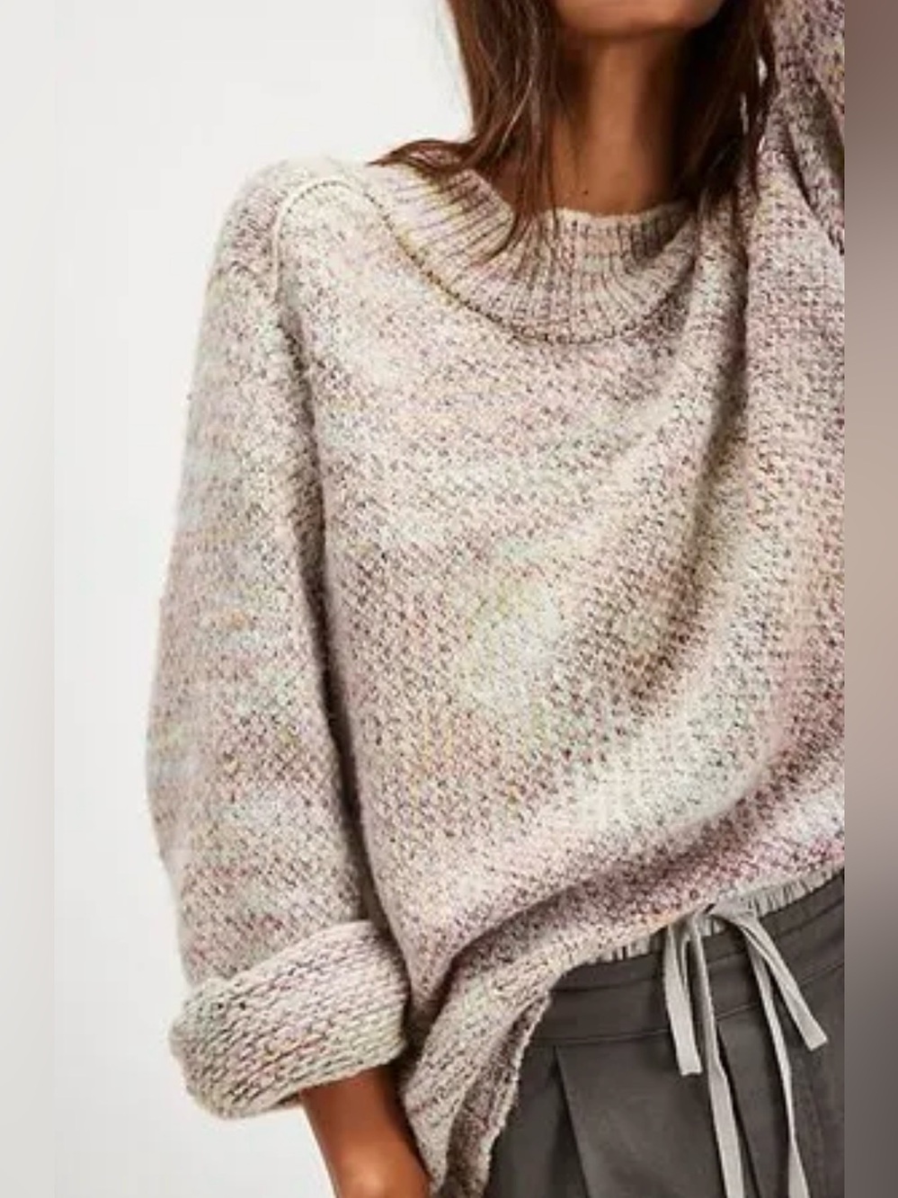 NWT-Free People “Cotton Candy” Pullover in Gardenia Blossom